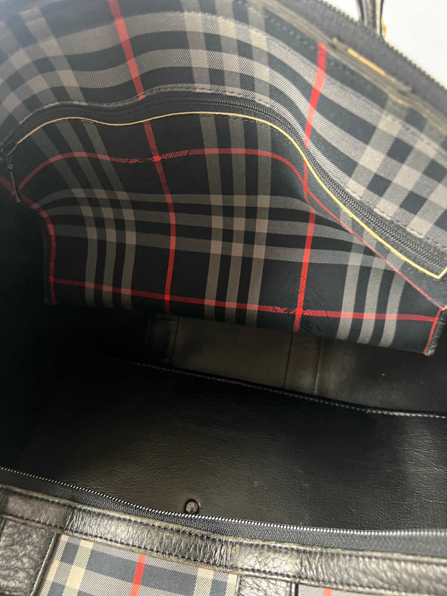 Burberry Boston Nova Check Duffle Bag Travel Blue