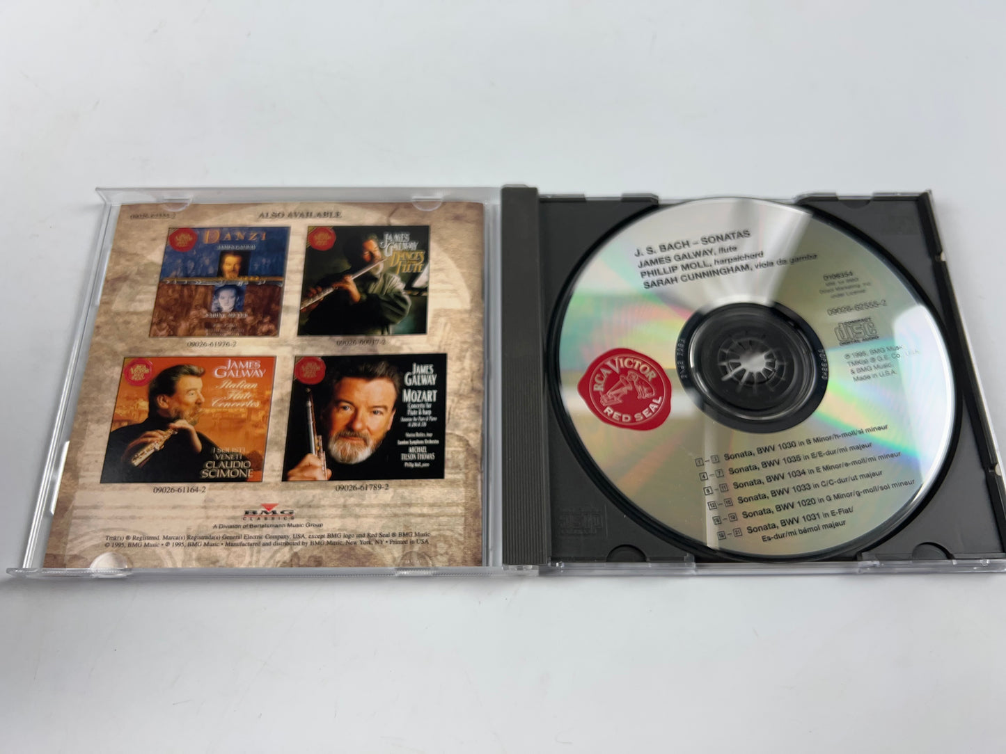 Bach Sonatas by James Galway, Phillip Moll, and Sarah Cunningham (CD, 1995)