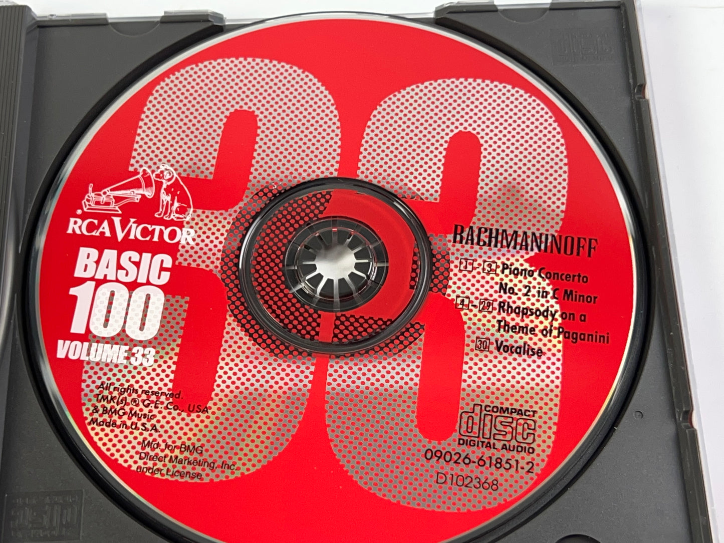 Rachmaninoff Piano Concerto No. 2 CD 1994 Compact Disc BMG In C Minor