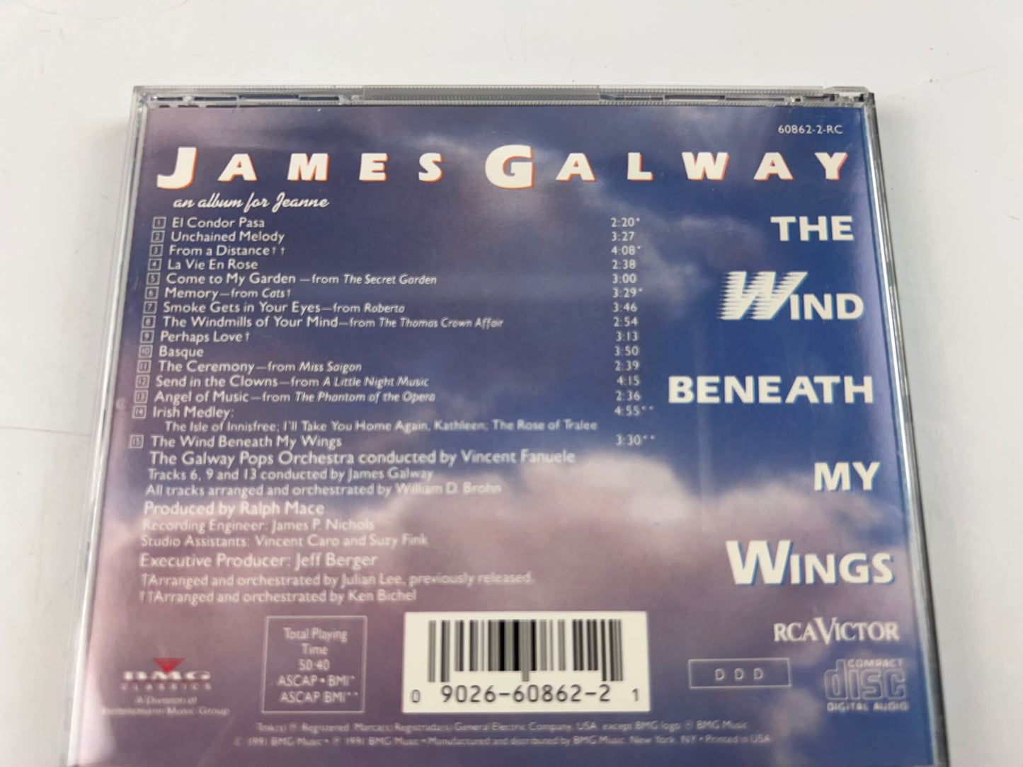 Wind Beneath My Wings by James Galway (CD, 1991)