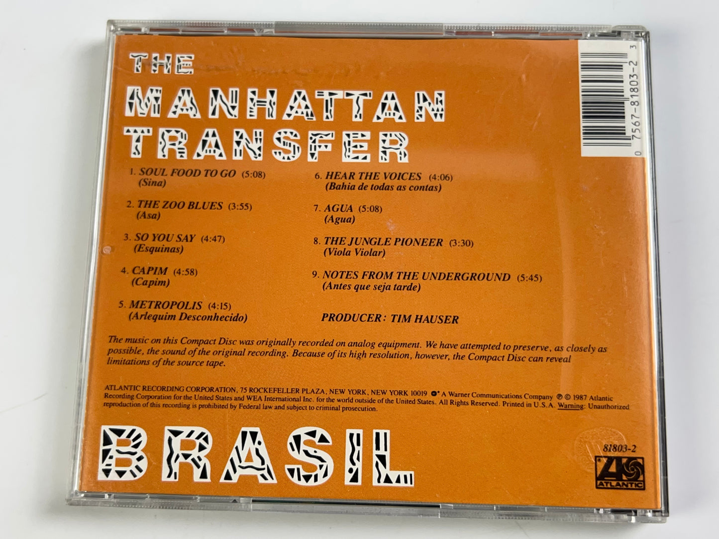 Brasil by The Manhattan Transfer (CD, 1987, Rhino)