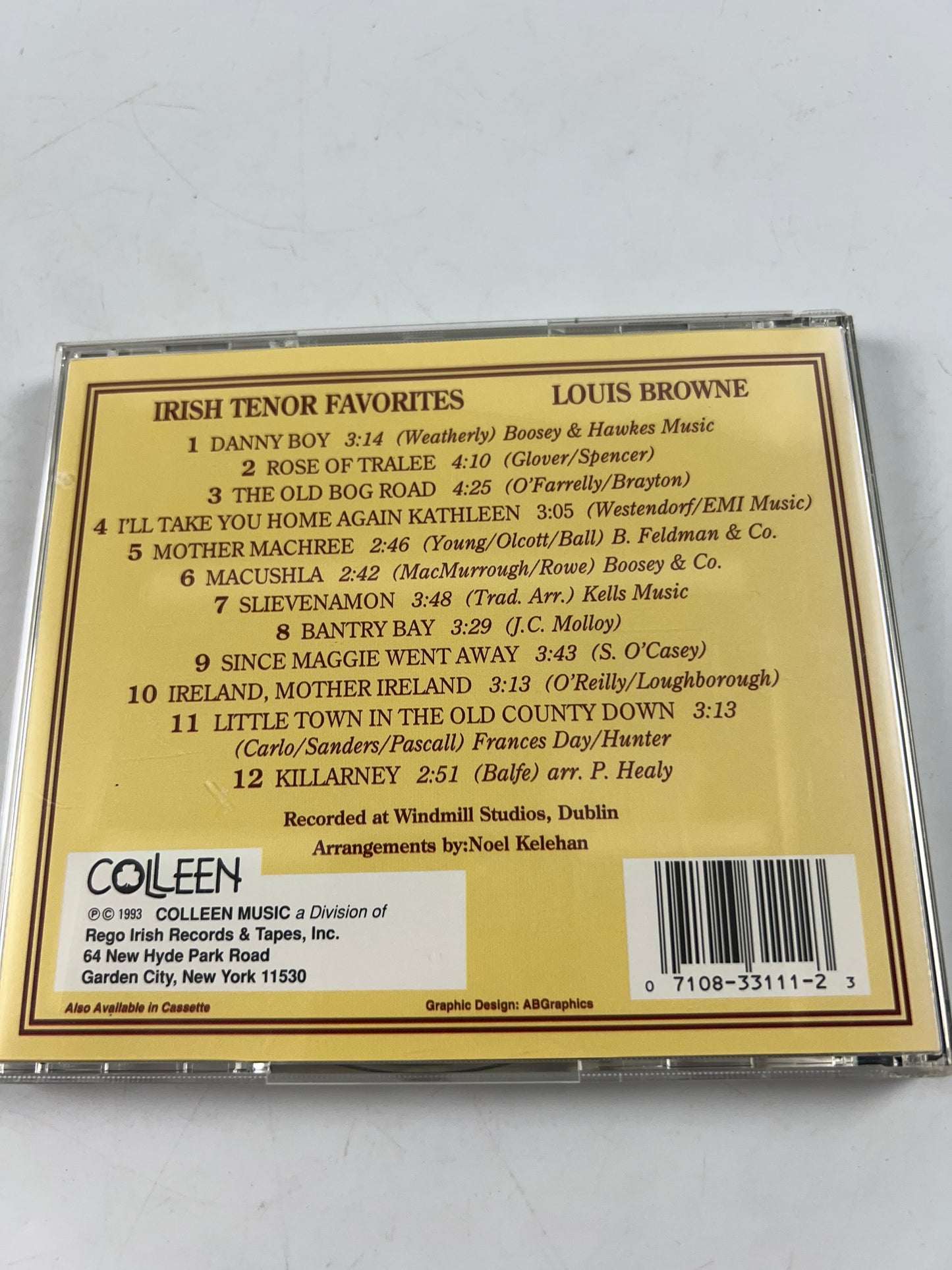 Irish Tenor Favorites - Music CD - Browne, Louis - 1995-04-16 - Rego Irish