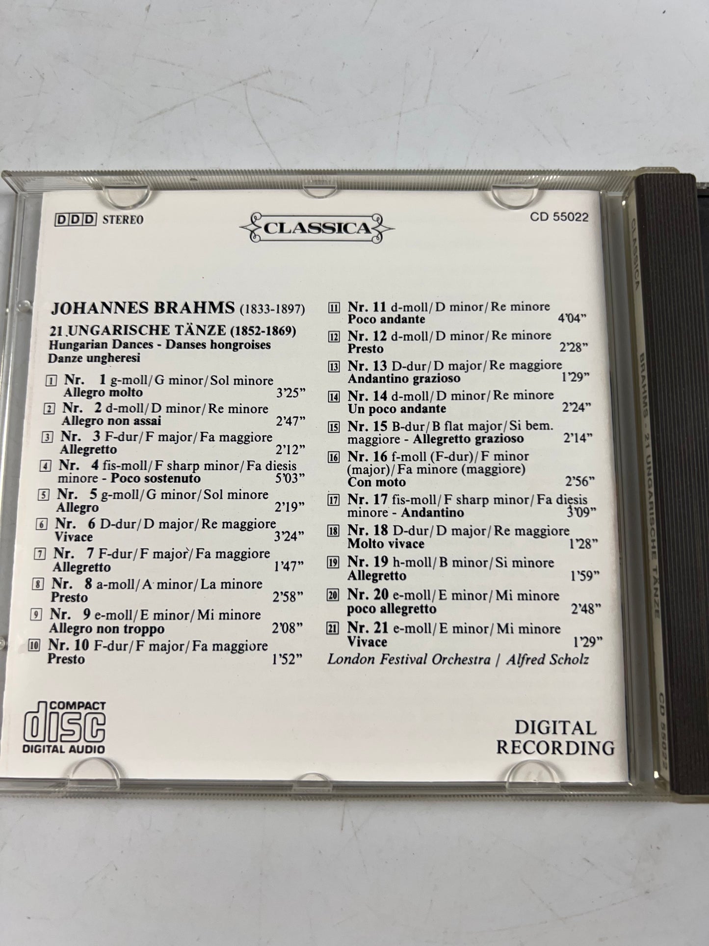 Johannes Brahms 21 Ungarische Tanze - Alfred Scholz CD