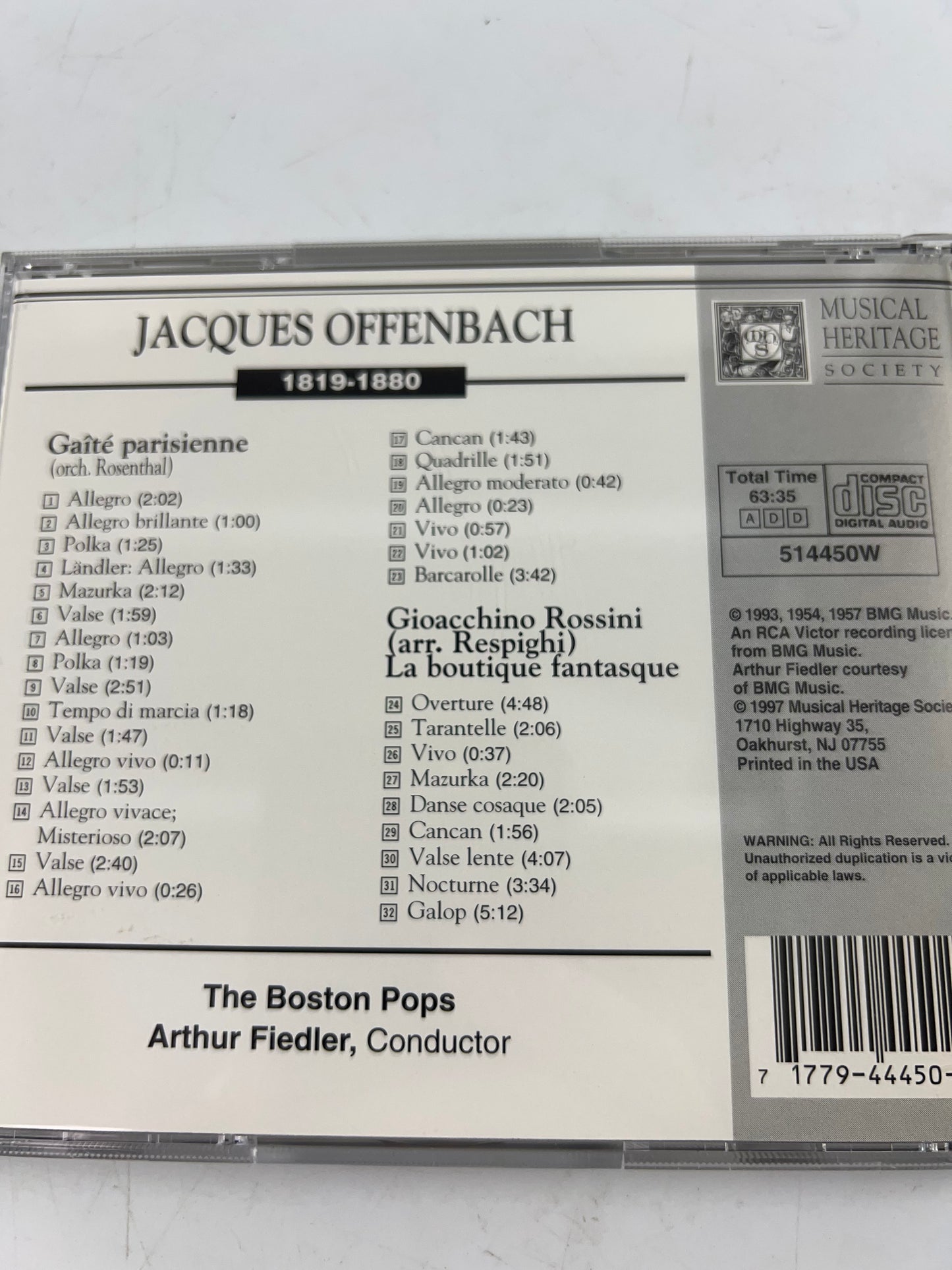 Offenbach Gaite Parisienne- Rossini La Boutique Fantasque - Audio CD