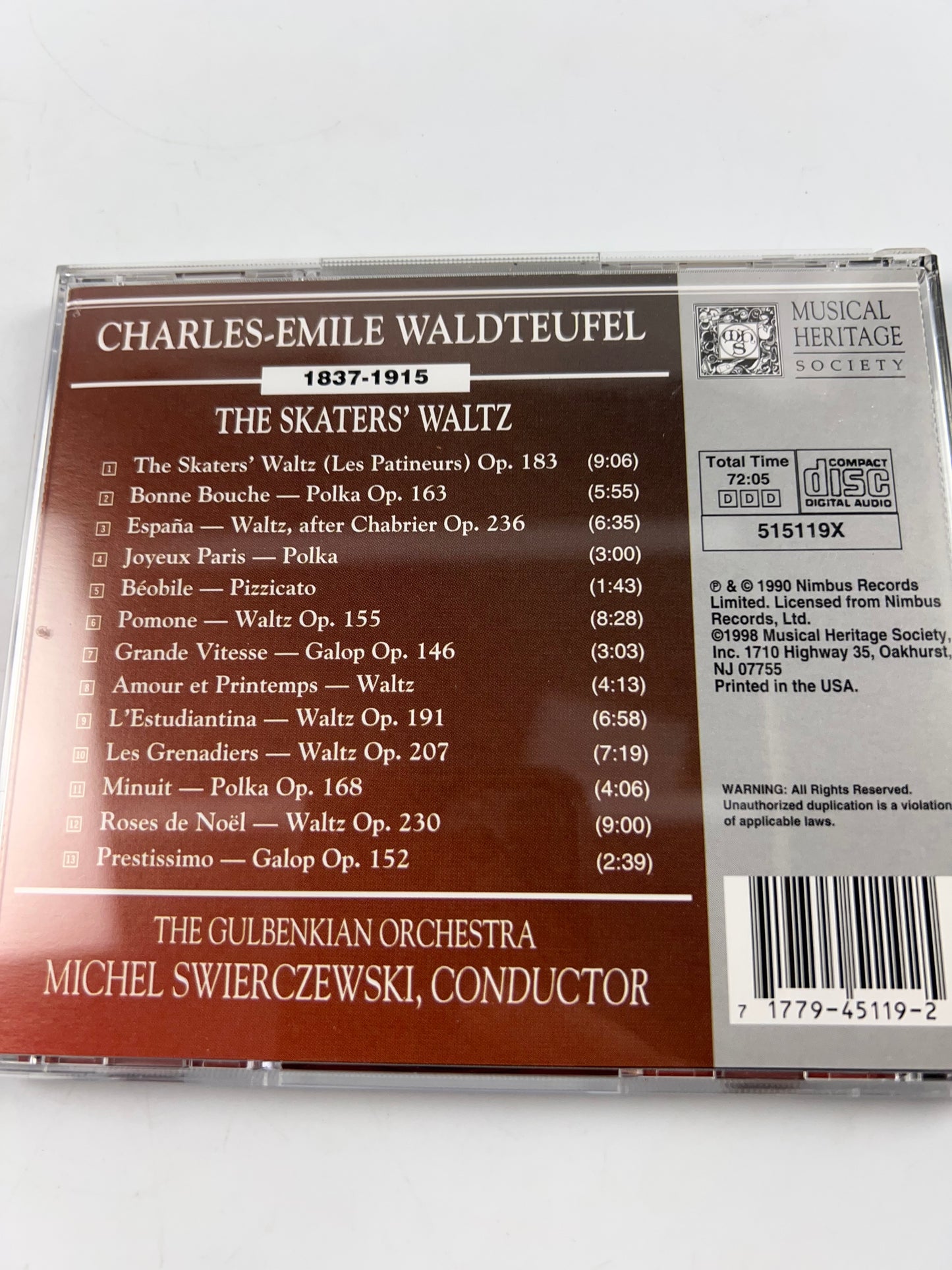 The Skaters' Waltz Emil Waldteufel, Gulbenkian Orchestra (CD, 1998, MHS)