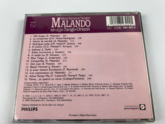 Malando En Zijn Tango-Orkest - Most Famous Tangos - Malando En Zij CD