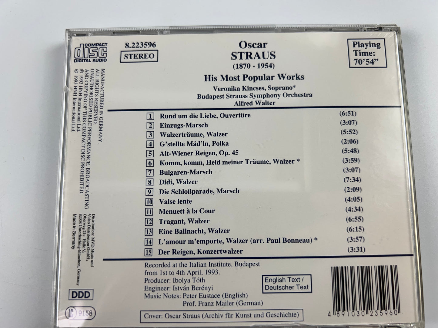 Strauss Oscar : His Most Popular Works/Alfred Walter, Budapest Strauss Sym - CD