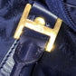 MCM Blue Visetos Monogram Duffle Weekender Bag with strap
