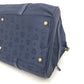 MCM Blue Visetos Monogram Duffle Weekender Bag with strap