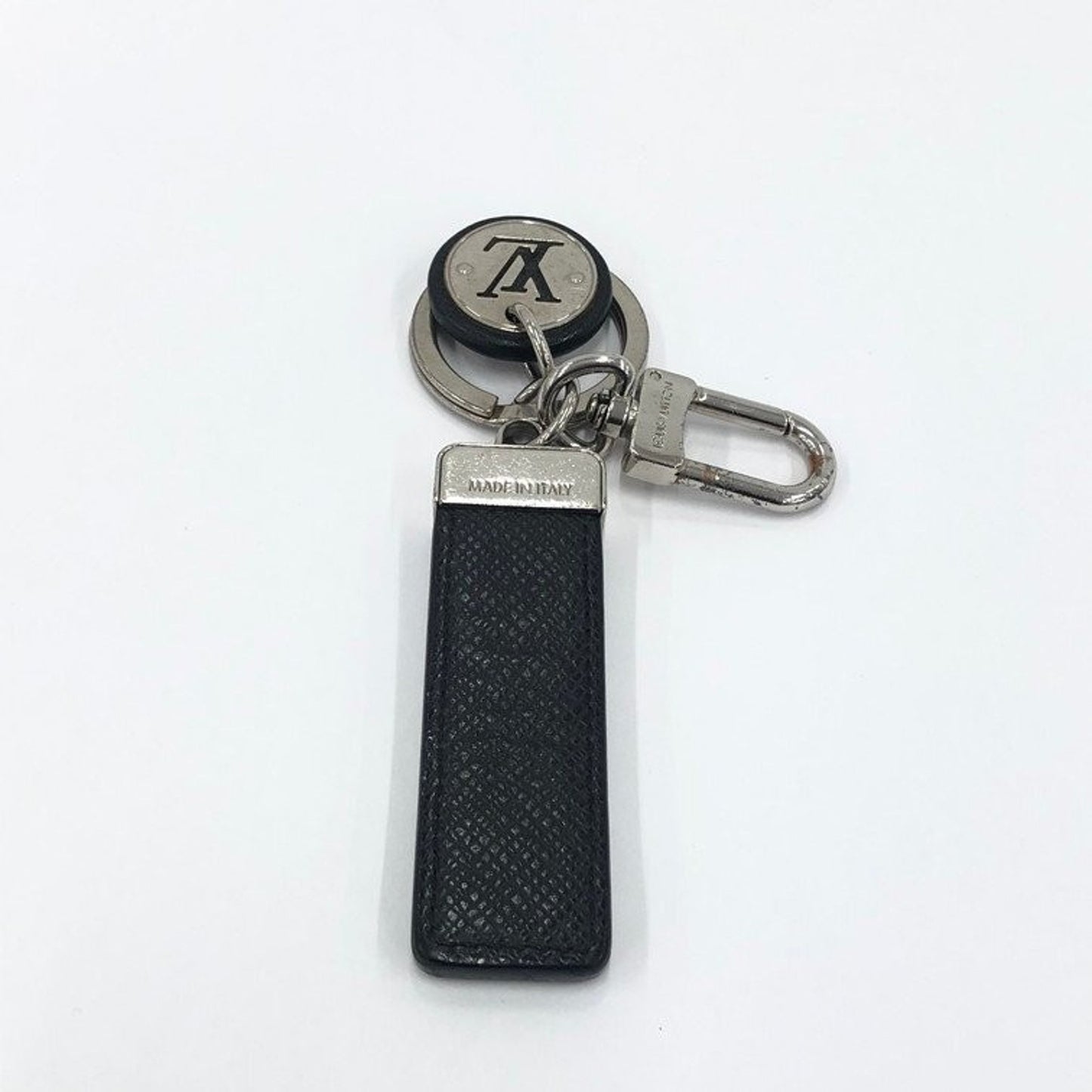 Louis Vuitton Taiga Portefeuille Neo LV Club Keychain Keyring M67242 w/ initials