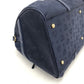 MCM Blue Visetos Monogram Duffle Weekender Bag with strap