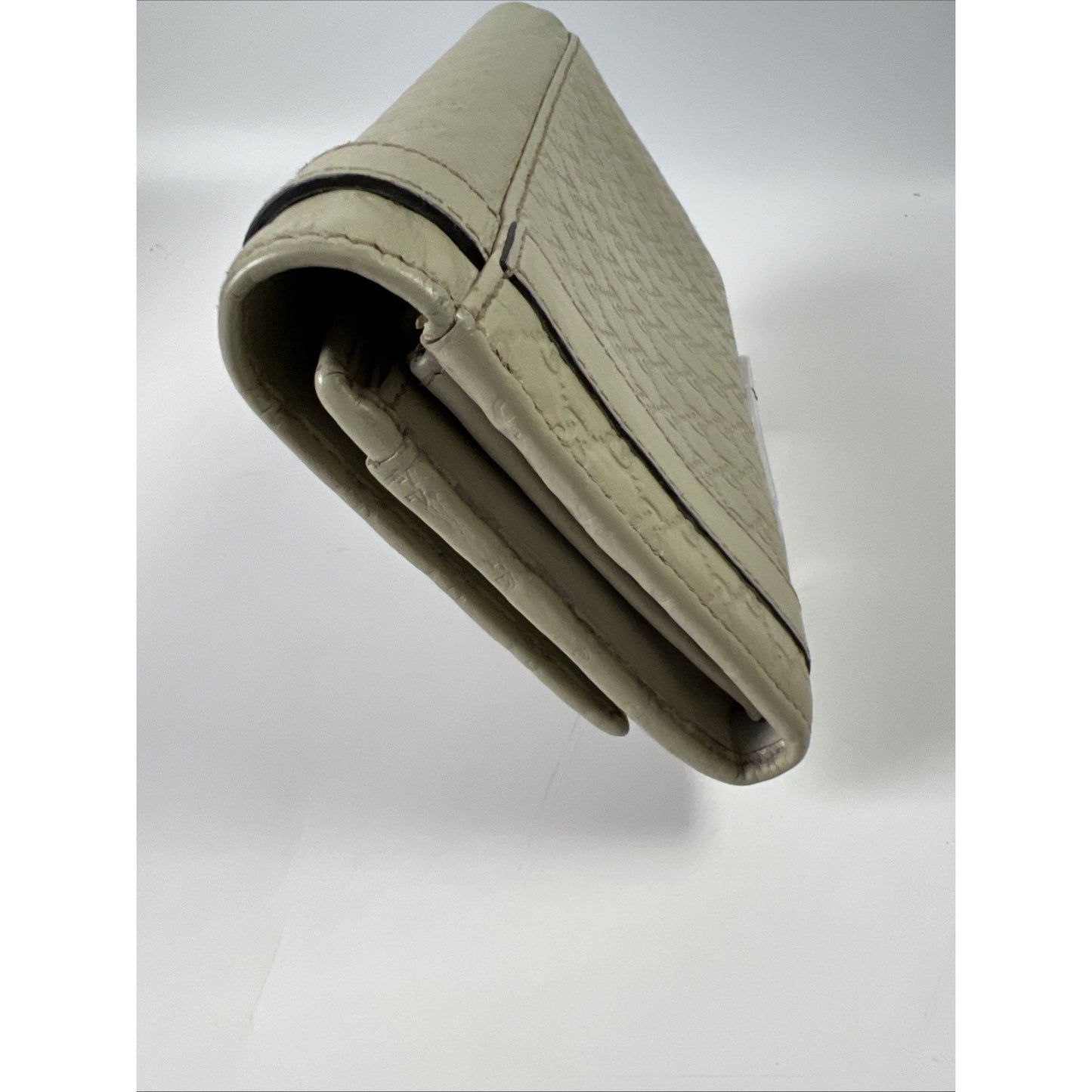 Gucci Long Wallet Men Beige Leather Micro Guccishima