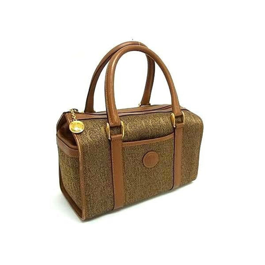 Gucci 000 58 0181 Vintage Canvas and Leather Handbag Tote Women's Brown