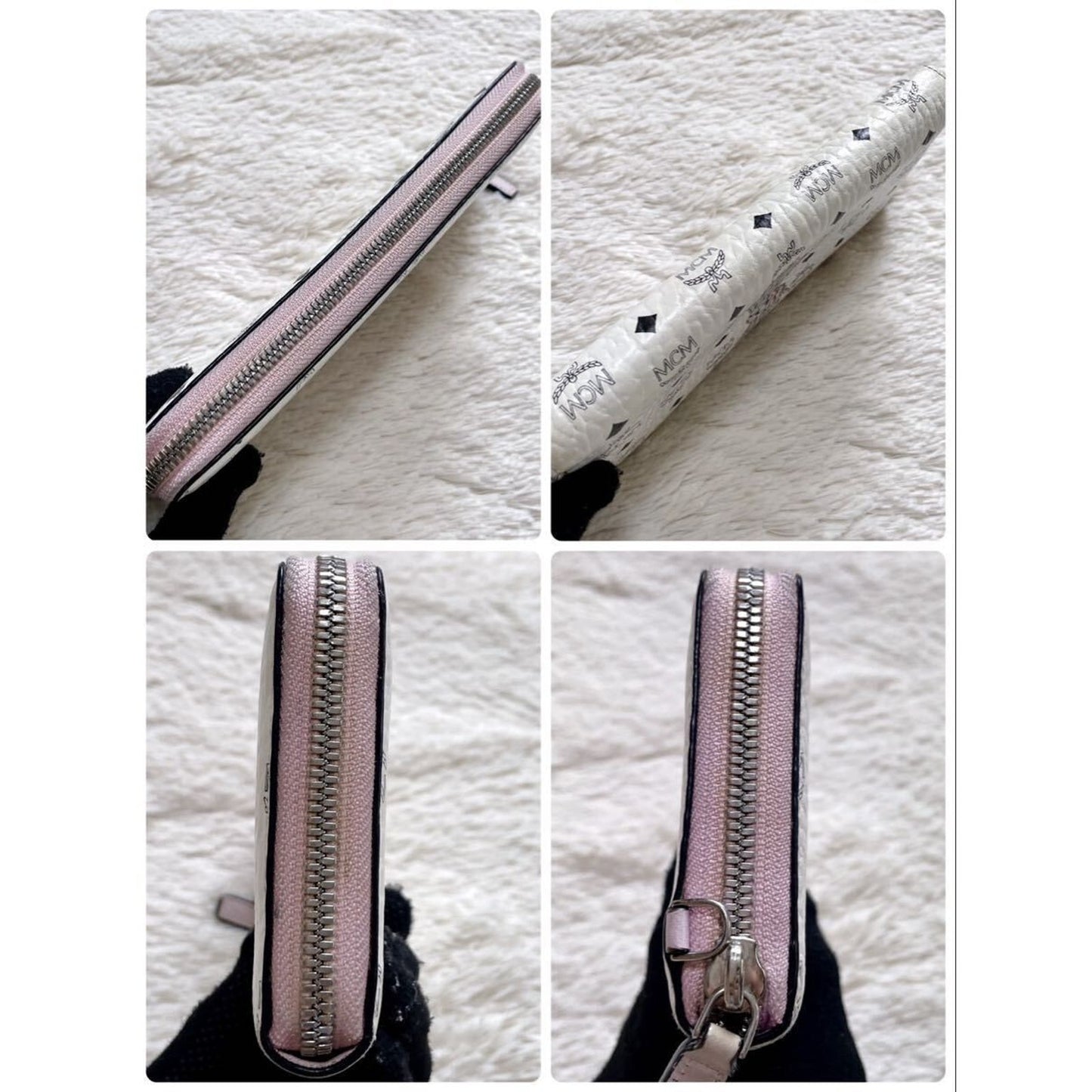 MCM Visetos Rabbit Round Zipper Long Wallet PVC Leather