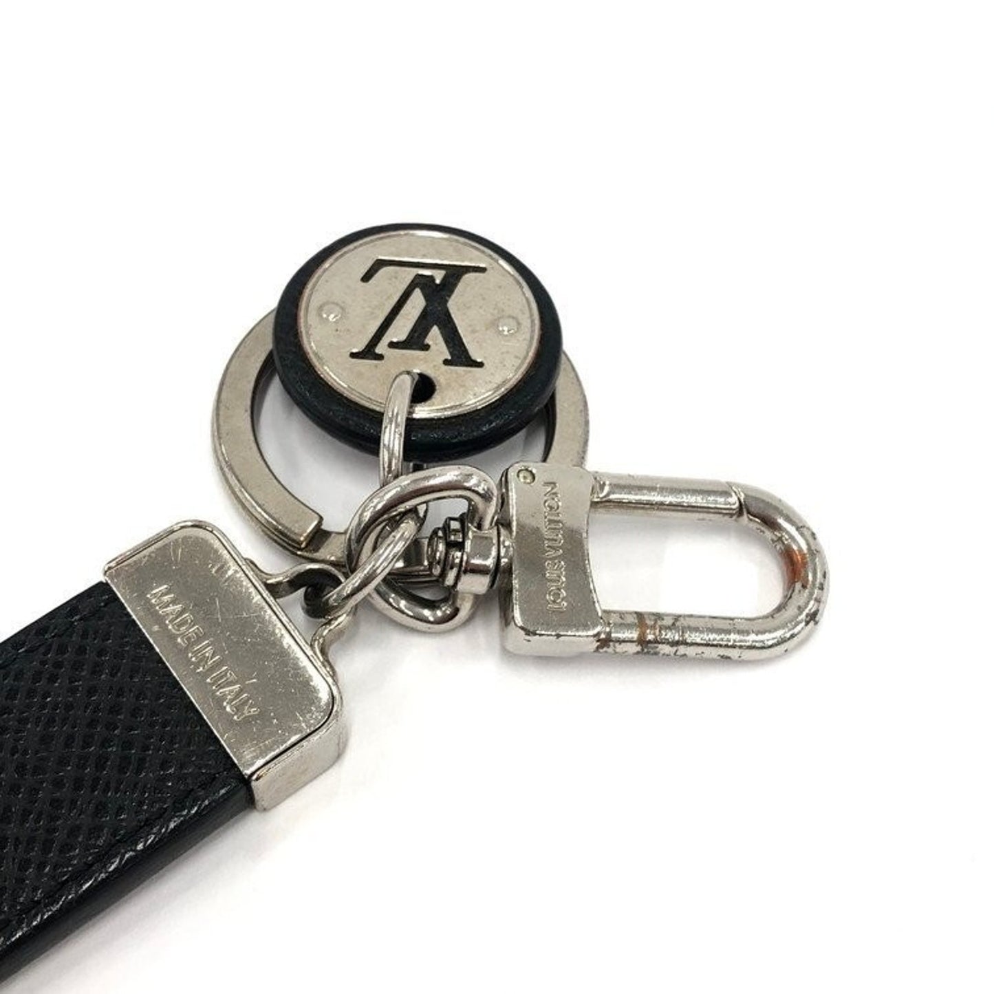 Louis Vuitton Taiga Portefeuille Neo LV Club Keychain Keyring M67242 w/ initials