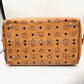 MCM Visetos Top Handle/Shoulder Bag Cognac Canvas/Leather 13.75x8.5x8