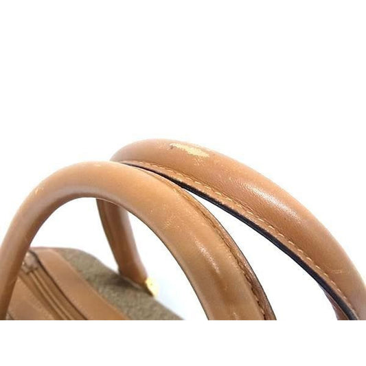 Gucci 000 58 0181 Vintage Canvas and Leather Handbag Tote Women's Brown