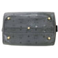 MCM PVC x Leather Black Visetos Handbag Small Boston Bag Gold Hardware 10x7x7