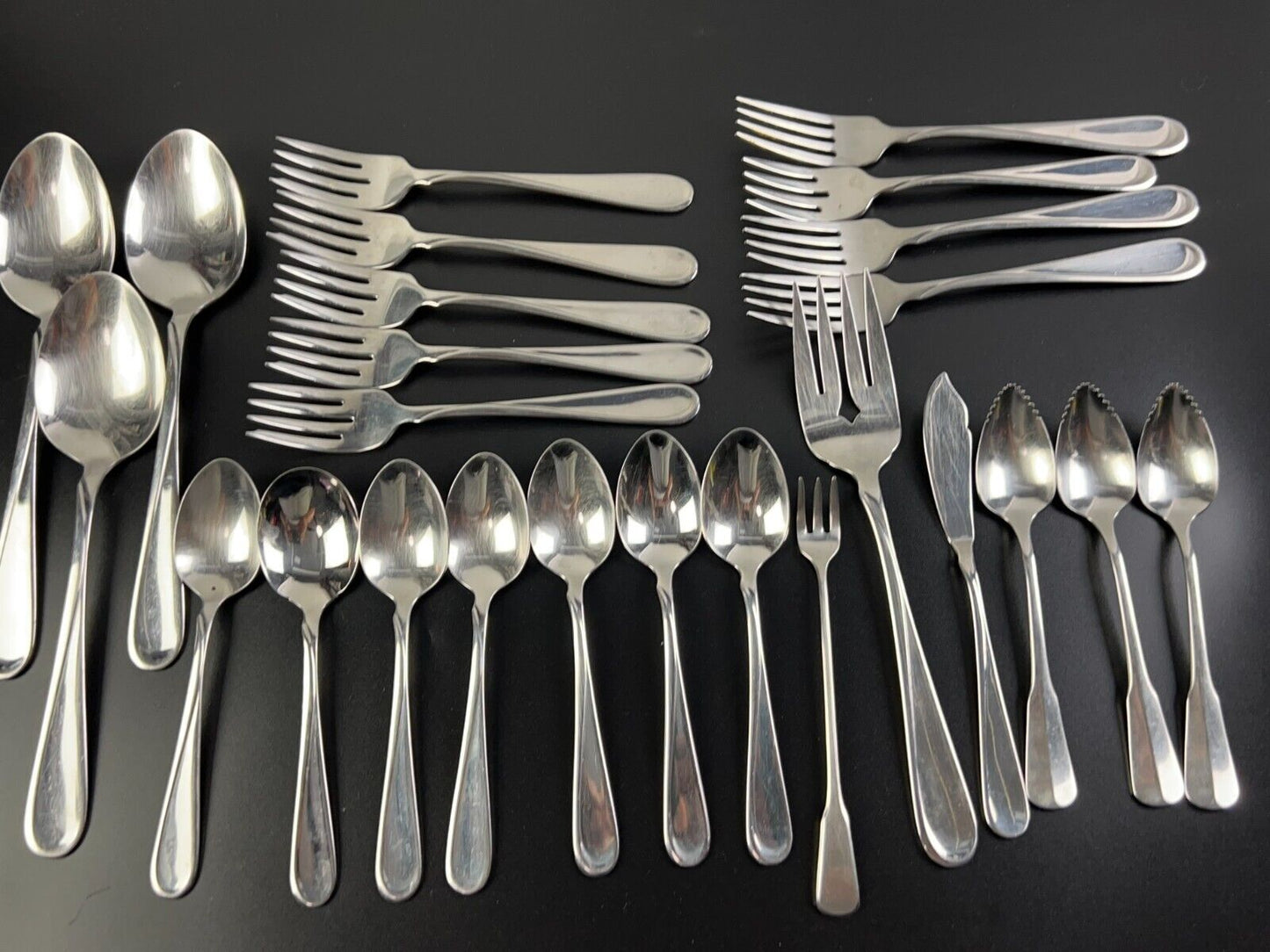 Oneida Distinction Deluxe Stainless HH Mixed Lot of 24 Spoons, Teaspoons, Forks - Flatware Set