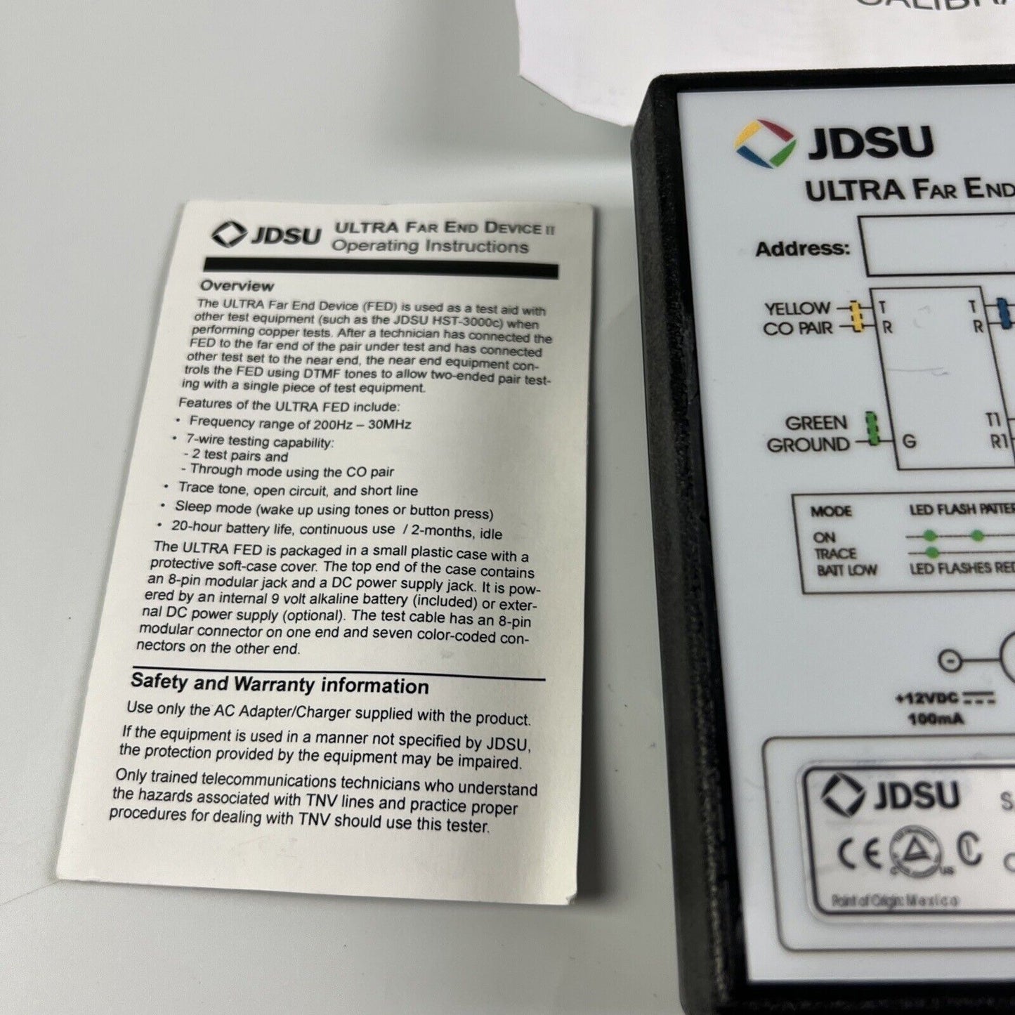 JDSU ULTRA FAR END DEVICE IIB FAULT TESTING