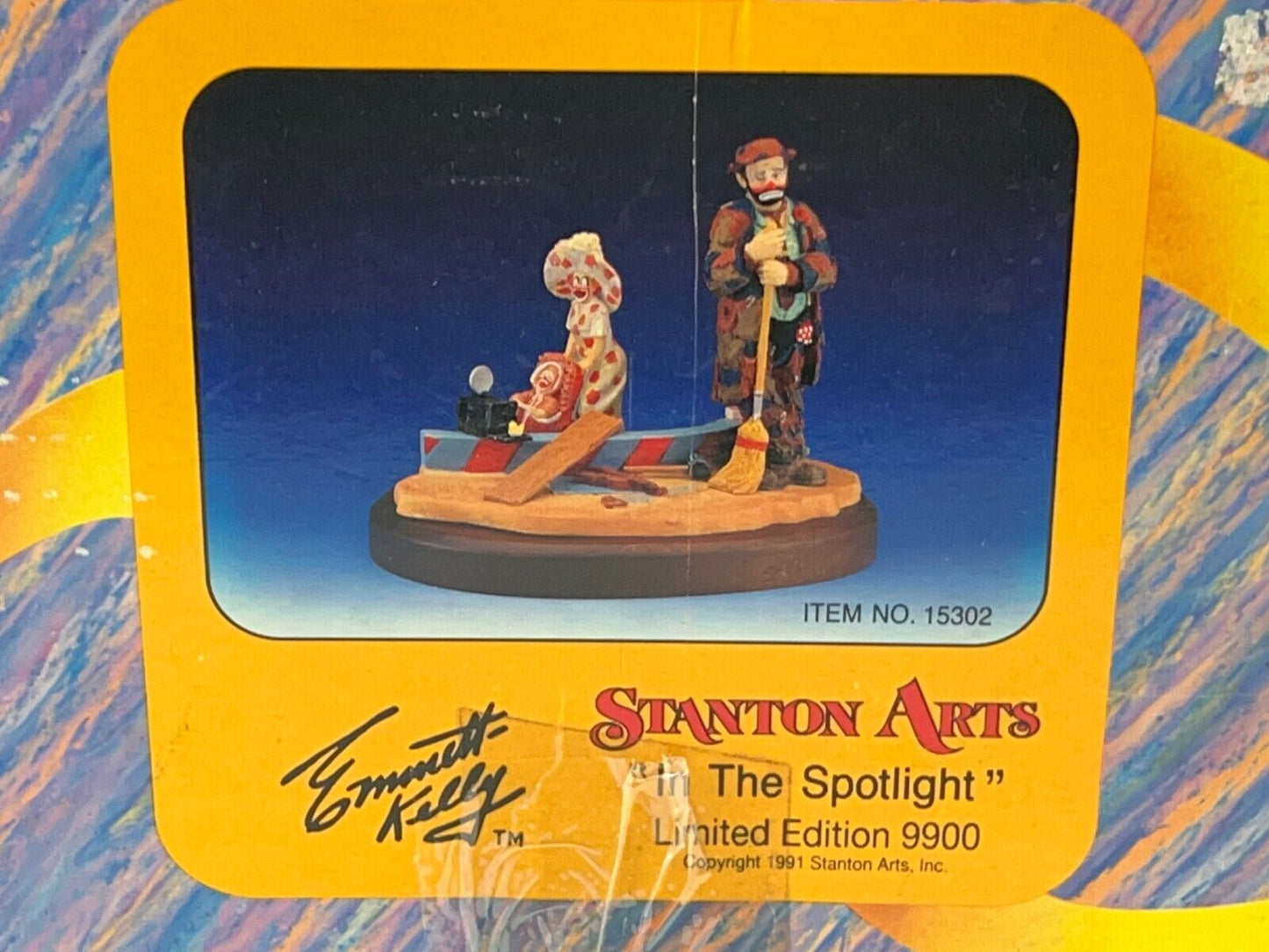 Emmett Kelly Figurine, "In The Spotlight" Stanton Arts - #15302 Limited Edition