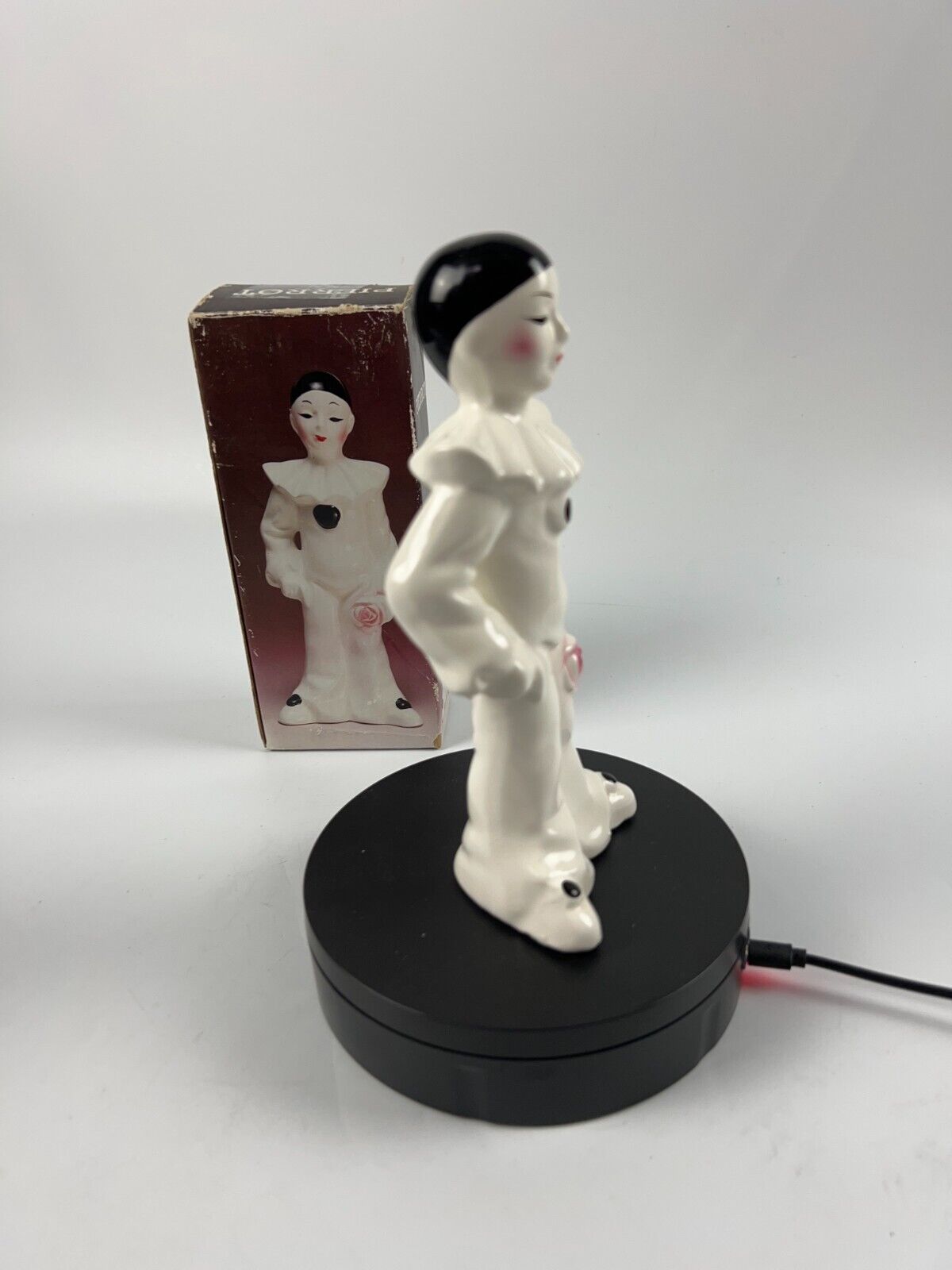 Pierrot Vintage Harlequin Clown Mime Ceramic Pierrot 10 inches Figurine