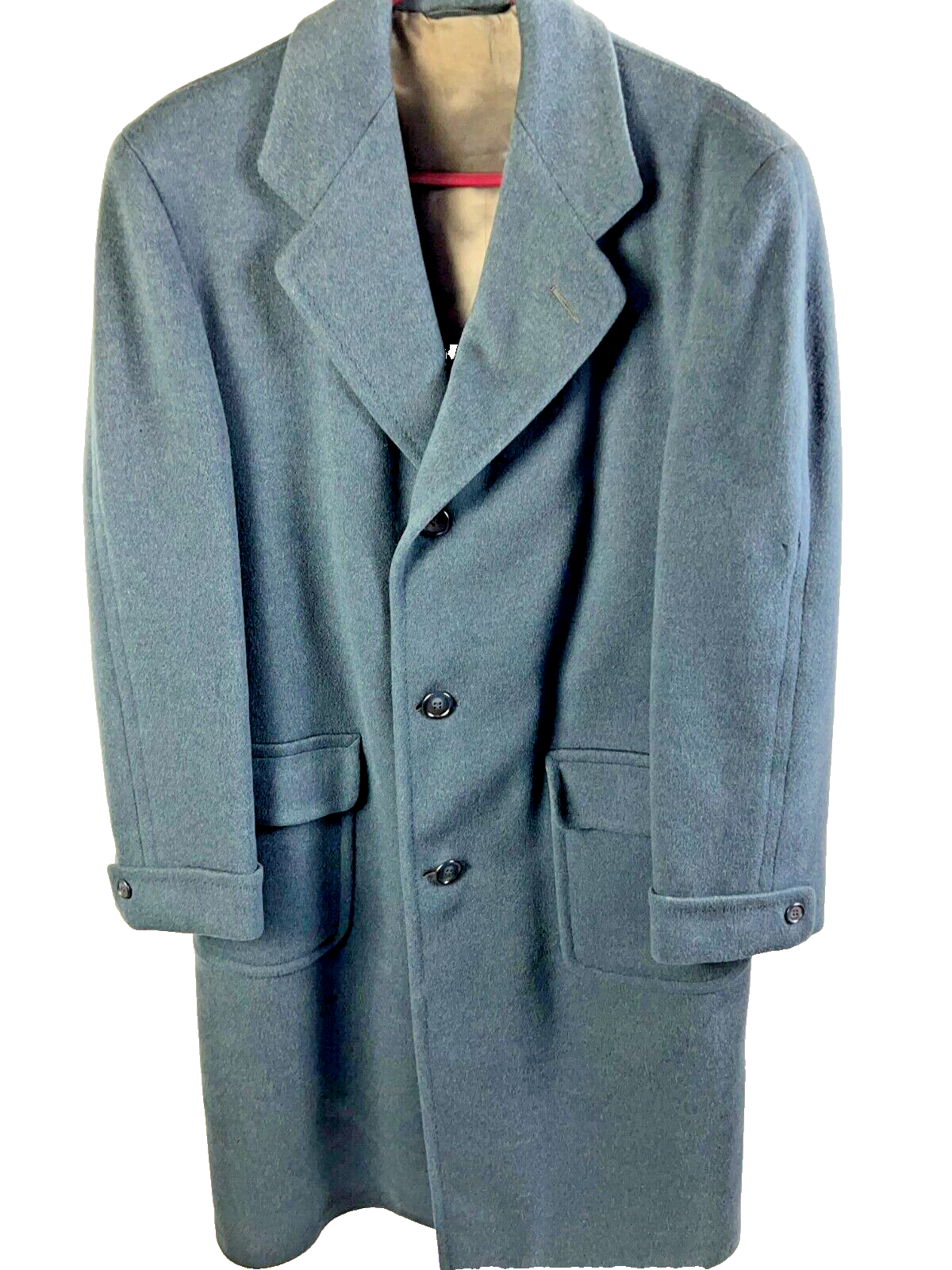 Sabelere Overcoat Mens Scottish Wool Coat Size M L Vintage 1970s