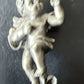 Vintage SUN 6 oz Pewter Angel Cherub w Perched Dove Bird 4" Figurine