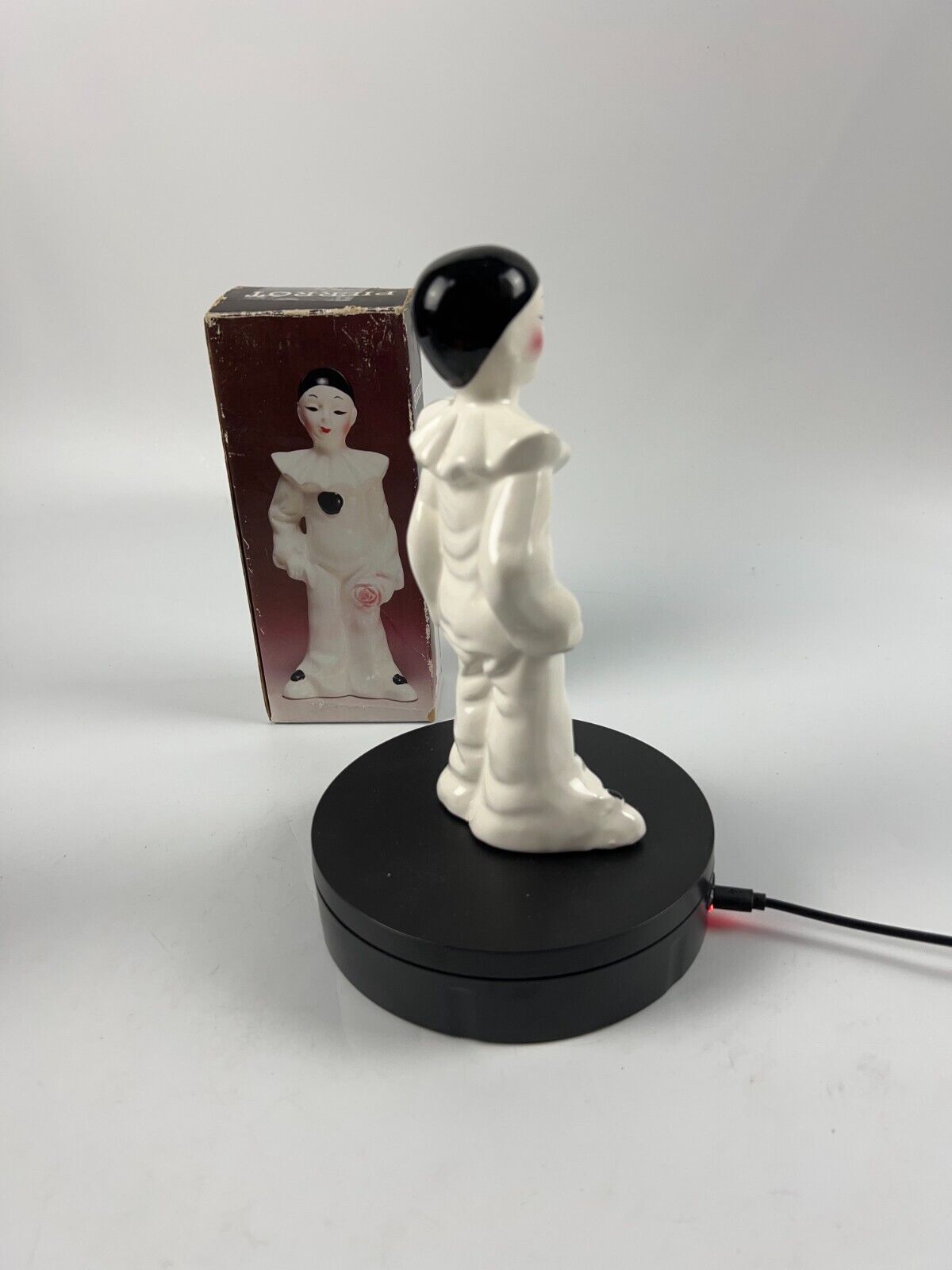 Pierrot Vintage Harlequin Clown Mime Ceramic Pierrot 10 inches Figurine