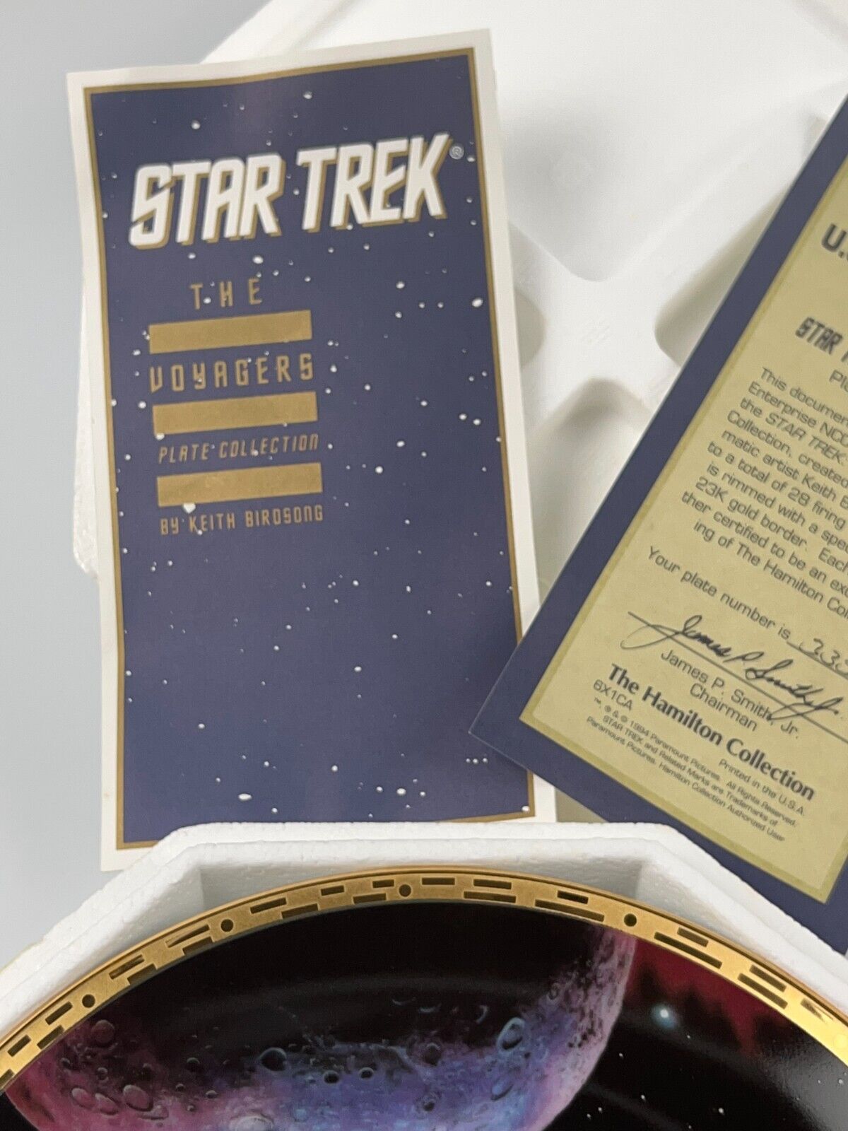 Star Trek The Voyagers USS Enterprise NCC-1701 Hamilton Collectors Plate 1993