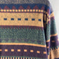 NY10018 Women's Aztec Pattern Fleece Jacket Coat Sz L Full Zip