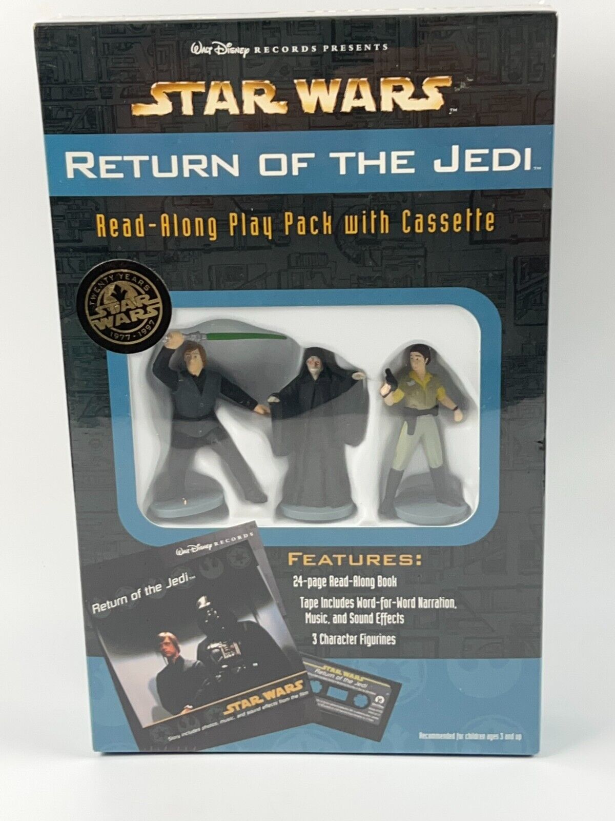 Star Wars Return of the Jedi Figures 3-pack Read Along Book & Cassette  SW 1997