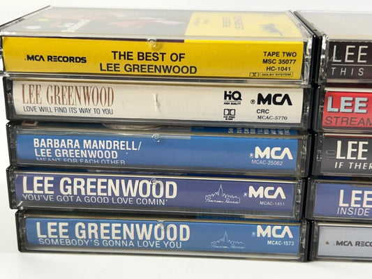 Lee Greenwood Cassette Tapes Lot of 10 Used