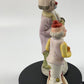 2 Vintage Bisque Porcelain Clown Figurine playing accordion 8 & 5in Tall