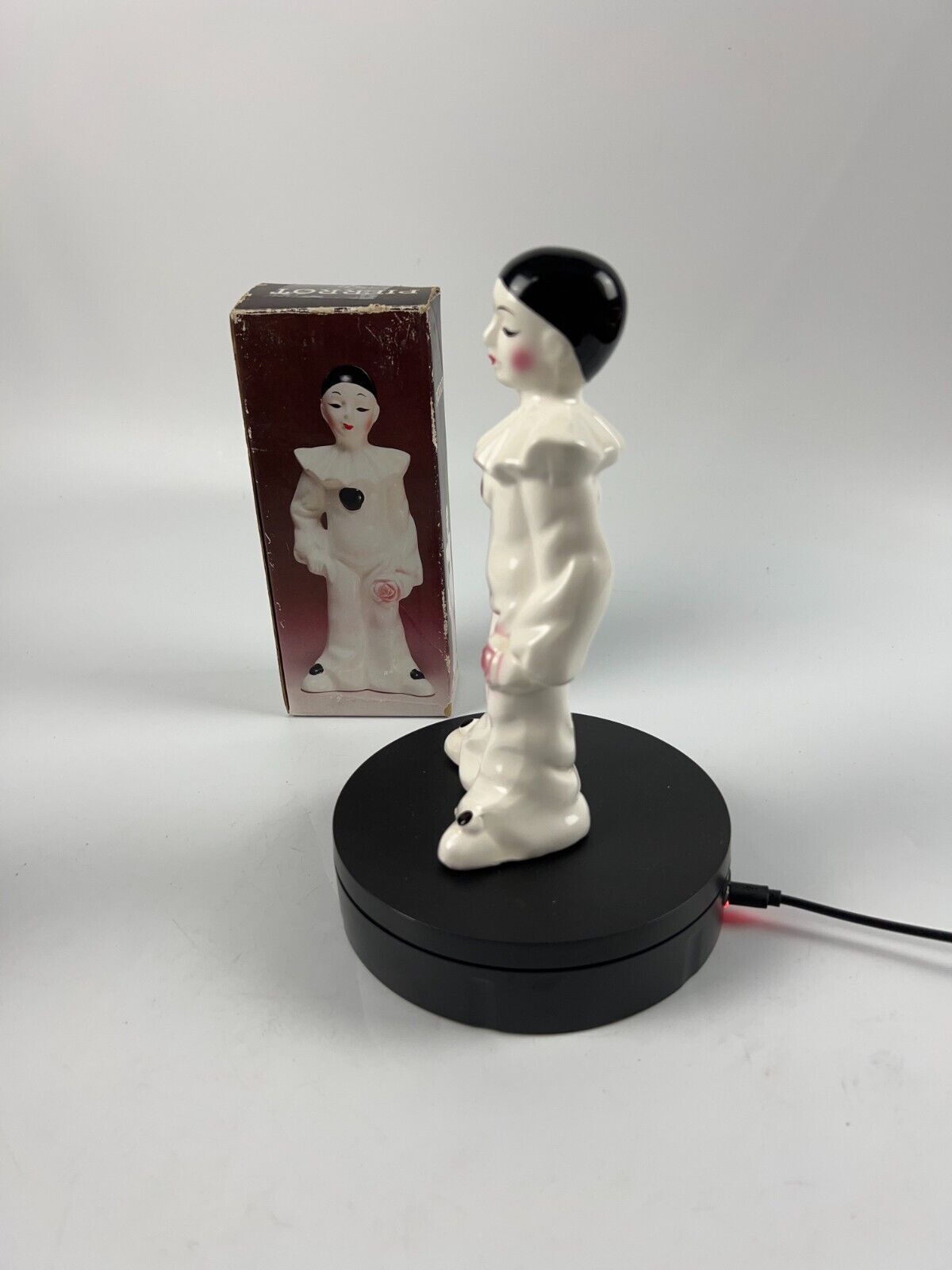 Pierrot Vintage Harlequin Clown Mime Ceramic Pierrot 10 inches Figurine