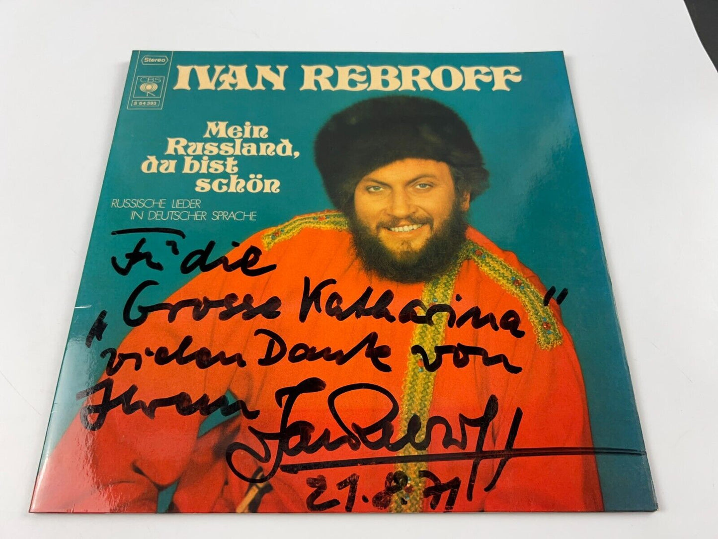 Ivan Rebroff Lp Mein Russland, Du Bist Schön  On Cbs - Vg Signed