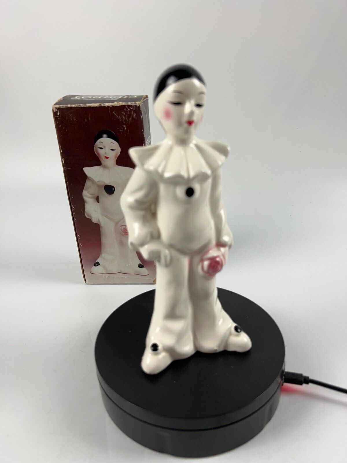 Pierrot Vintage Harlequin Clown Mime Ceramic Pierrot 10 inches Figurine