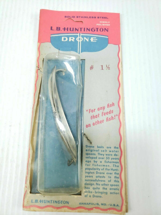 Vintage L.B. Huntington Drone Bait No.1 1/2 Metal Spoon NIP 4in (Rare)