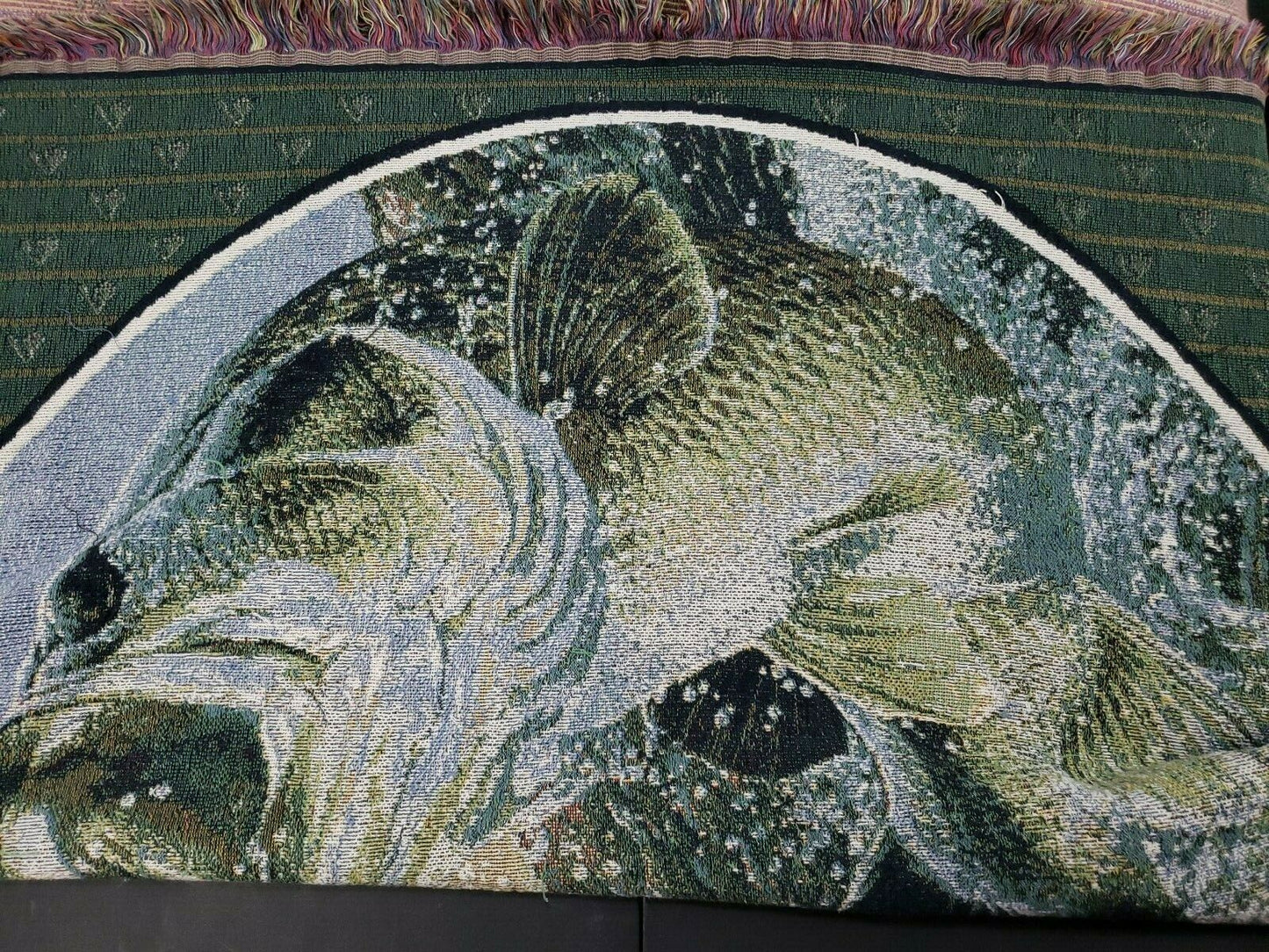Al Agnew Big Mouth Bass Wall Art Tapestry Throw Rug 45x54” Man Cave Item