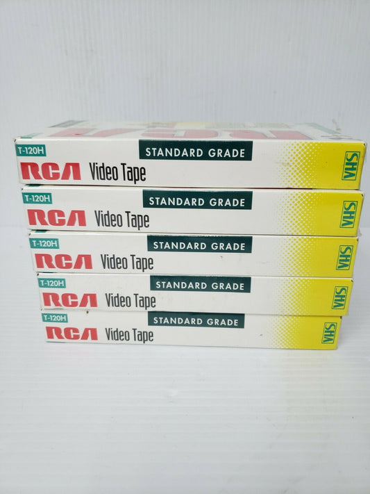 RCA 6 Hour Video Tape Standard Grade T-120H VHS Blank Tape Sealed 5-Pack