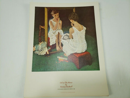 Vintage Norman Rockwell Girl At The Mirror Painting Print Art 1959 11x14