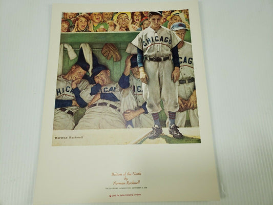 Vintage Norman Rockwell Baseball Prints 'Bottom of the Ninth' 11x14 1948