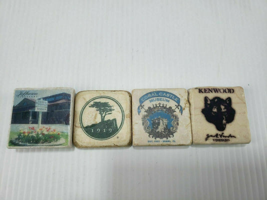 Refrigerator Magnets Lot of 4 Tiles See Pictures