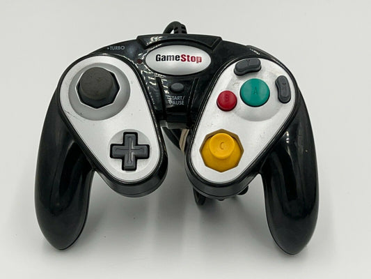 Manette filaire Nintendo GameCube de marque GameStop noire (non testée)