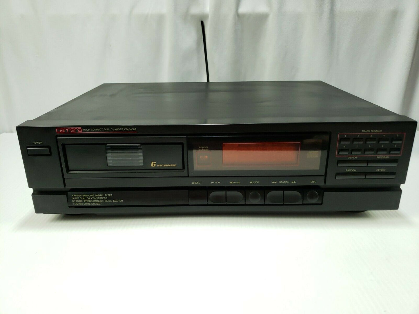 Carrera cd-3400R 6 Disc CD Player Vintage Tested