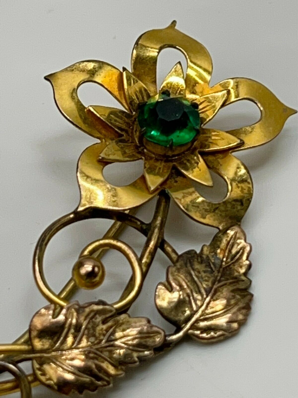 Vintage Jewelery 1/20 12k GF Flower/leaf Pin Brooch.