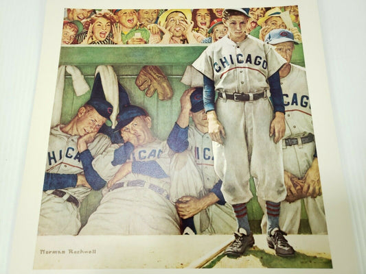 Vintage Norman Rockwell Baseball Prints 'Bottom of the Ninth' 11x14 1948