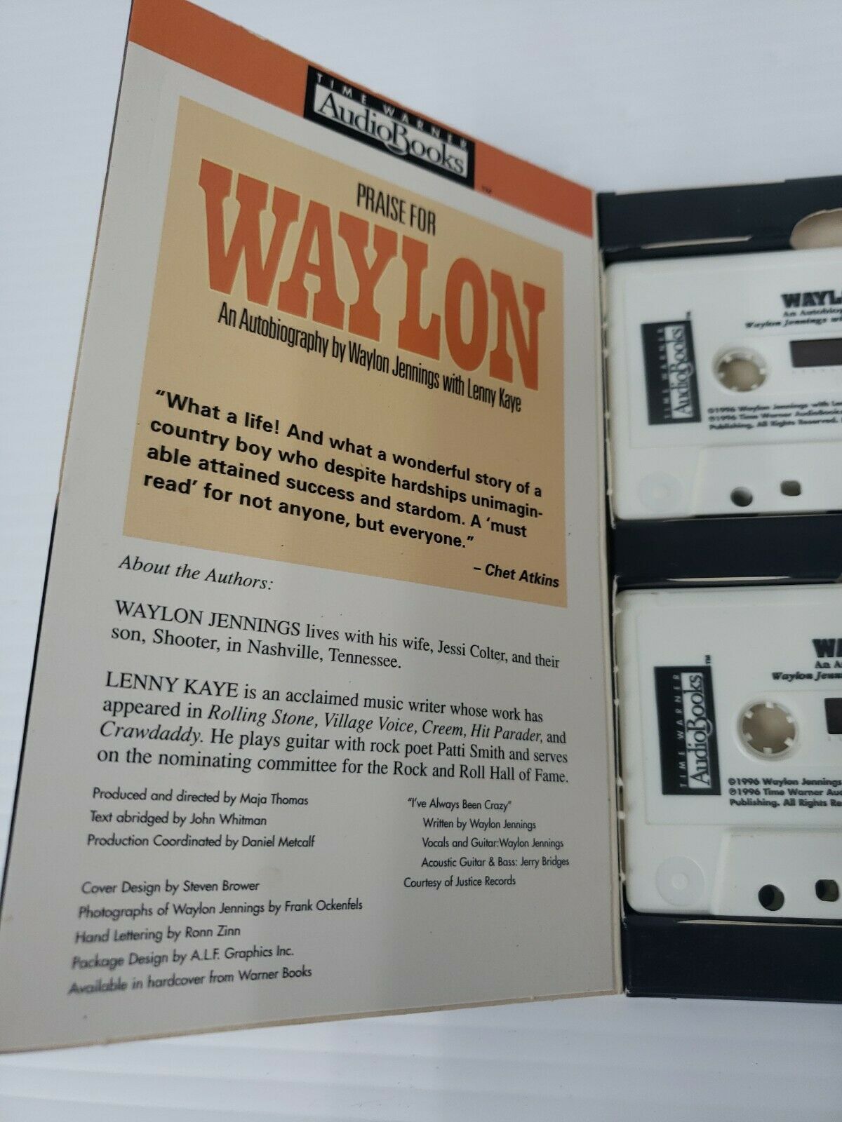 Waylon : An Autobiography With Lenny Kaye (1996, Cassette, Abridged) Audiobook