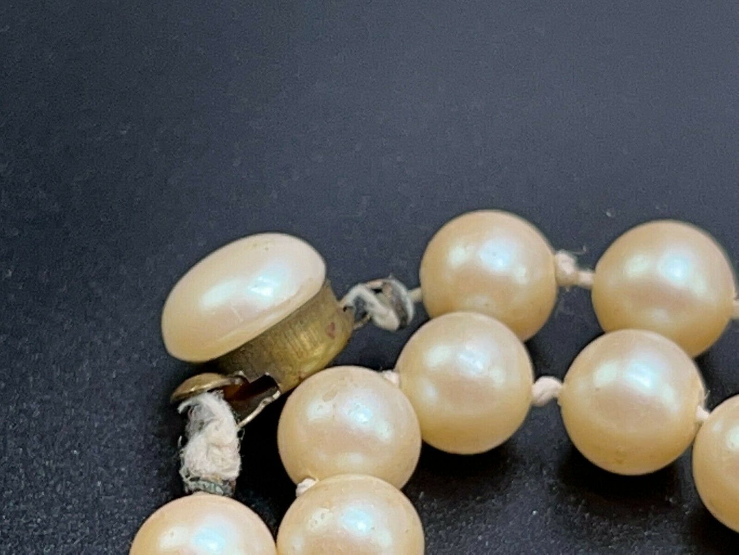 Vintage Single Strand Pearl Necklace, 60", Sliver Tone Clasp Stamped Japan