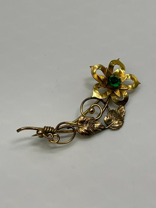 Vintage Jewelery 1/20 12k GF Flower/leaf Pin Brooch.